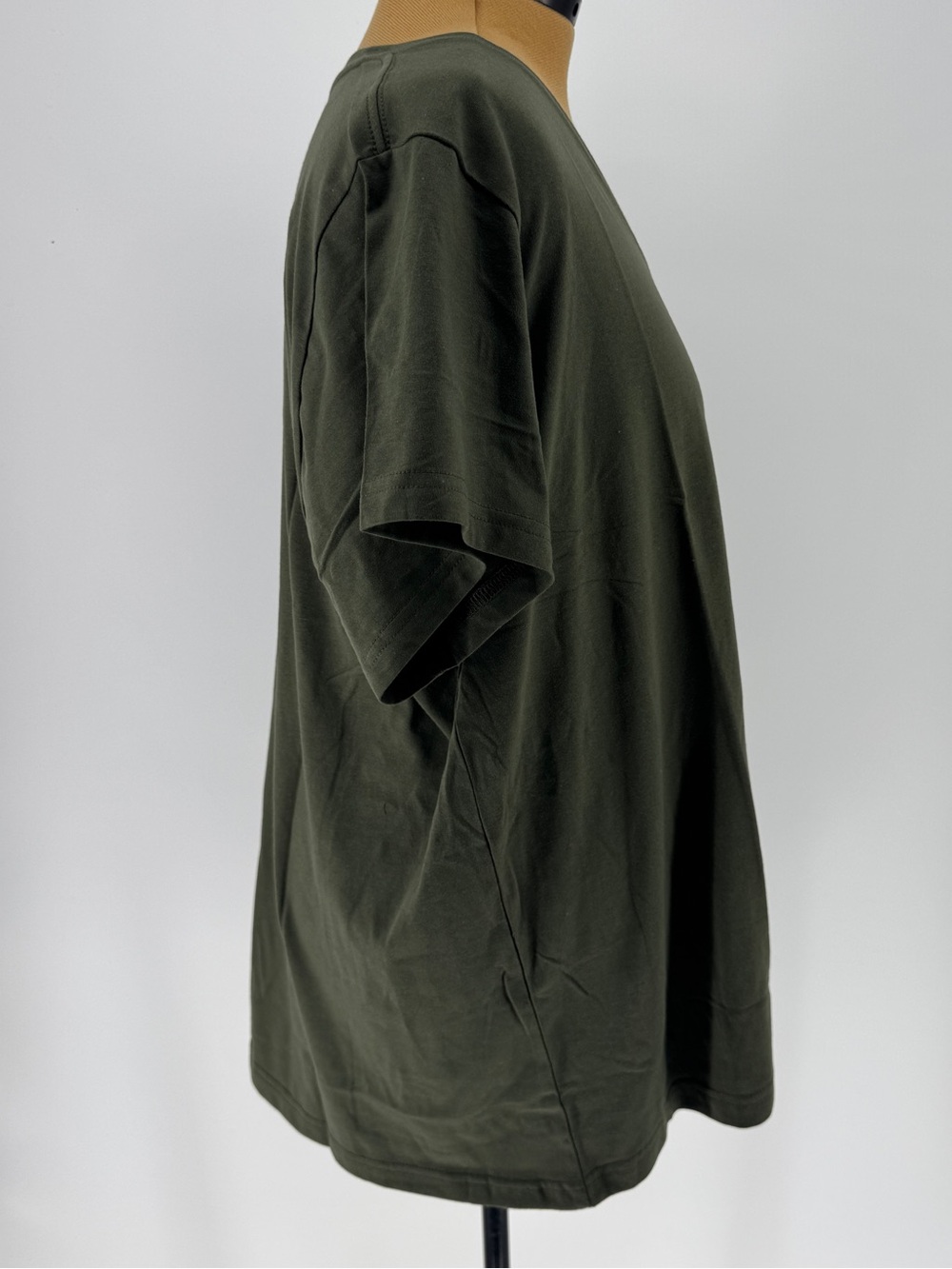 Fresh Clean Threads 3X Classic Olive Green V Neck Tee